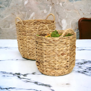 2-Piece Water Hyacinth Basket