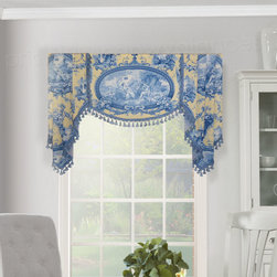 Priority Home & Design - Board-Mounted Flat Swag Valance with Handkerchief Jabots - Select From 500+ Fabr - Valances