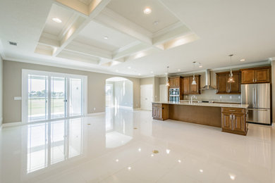 Example of a trendy home design design in Tampa