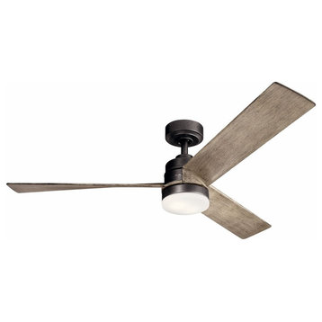 Ceiling Fan Light Kit - 14.5 inches tall by 52 inches wide-Anvil Iron Finish