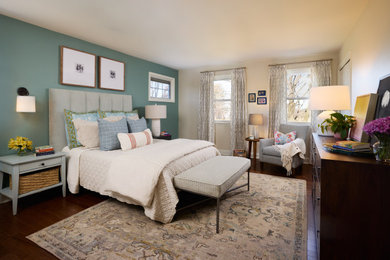 This is an example of a transitional bedroom in Baltimore.