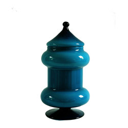 EMPOLI TEAL APOTHECARY LIDDED JAR - Vases