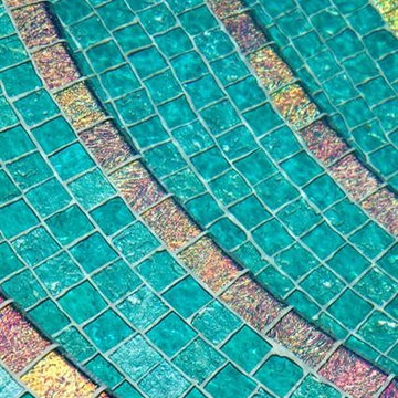 Aquamarine Glass Tiled Pool