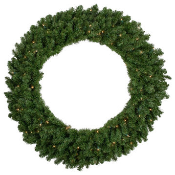 Pre-Lit Canadian Pine Artificial Christmas Wreath, 4-Foot, Clear Lights