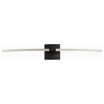 Archer LED Wall Sconce, Coal With Brushed Nickel