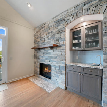 Bright kitchen remodel with functional island and modern cabinetry.