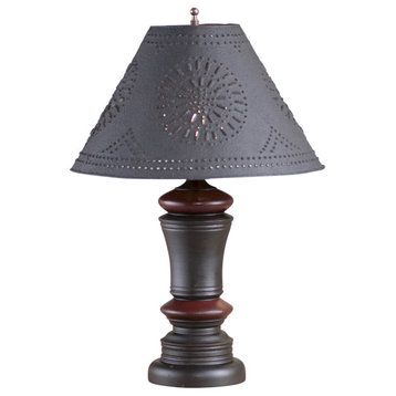 Peppermill Lamp in Sturbridge Black with Shade