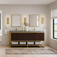 The Malone Bathroom Vanity, Double Sink, 72, Light Walnut, Freestanding