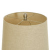 Ceramic Table Lamp - Turquoise Finish - Beige Hardback Linen Shade