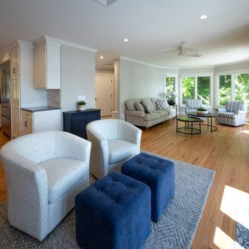 Open-Concept Living Area with Natural Light and Lake Views
