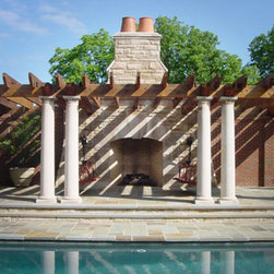 Custom Indiana Limestone Fireplace Surround and Columns - Products