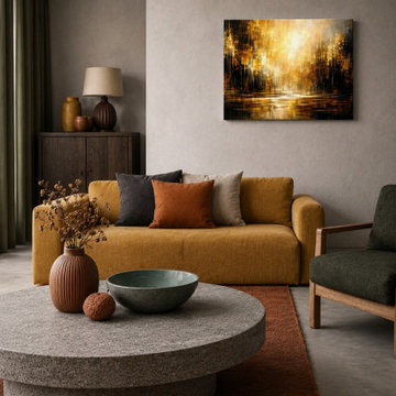 Amber Stillness – Modern Abstract Wall Art