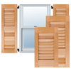 12"W x 34"H Exterior Real Wood Cedar Open Louvered Shutters, Unfinished