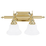 Livex Lighting - Livex Lighting 1282-02 French Regency - Two Light Bath Vanity - The goal of Livex Lighting is to provide the higheFrench Regency Two L Polished Brass White *UL Approved: YES Energy Star Qualified: n/a ADA Certified: n/a  *Number of Lights: Lamp: 2-*Wattage:100w A19 Medium Base bulb(s) *Bulb Included:No *Bulb Type:A19 Medium Base *Finish Type:Polished Brass