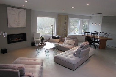 Example of a trendy living room design in Vancouver