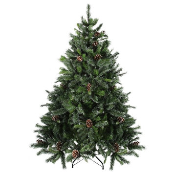 7' Delta Pine with Pine Cones Christmas Tree