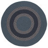 Colonial Mills Rug Corsair Banded Round, Blue, 9x9'