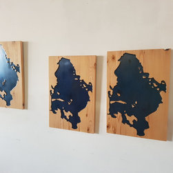 Mapped Wall Art: Brereton Lake, MB - Mixed Media Art