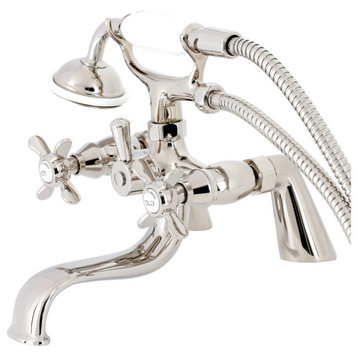 KS247PN Deck Mount Clawfoot Tub Faucet With Hand Shower, Polished Nickel