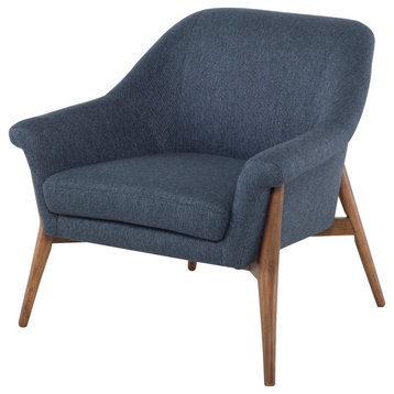 Charlize Denim Tweed Fabric Occasional Chair