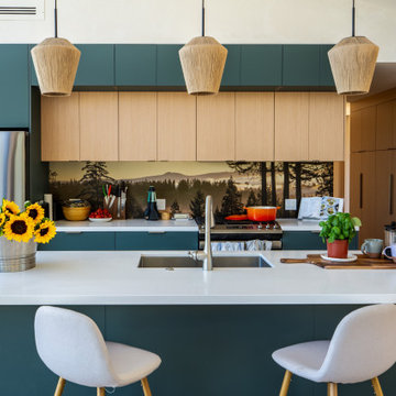 Eclipse Cabinets HPL Olive Detour and Reconstituted White Oak