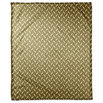 Gold Zig Zag Pattern Fleece Blanket