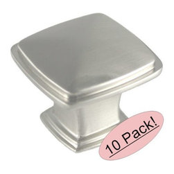 Cosmas 4391SN Satin Nickel Cabinet Hardware Knob - 1-1/4 Inch Square - 10 Pack - Cabinet And Drawer Knobs