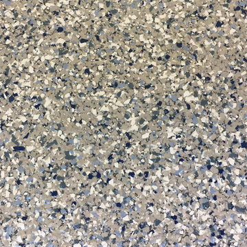 Garage Floor Coating with Double Broadcast Random Flakes