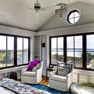 Comfortable master bedroom with a view