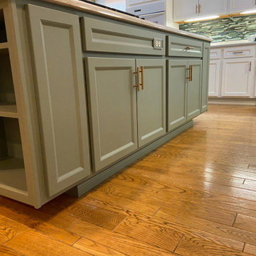 Traditional Kitchen Remodel Done in a Snow White with Walnut Glaze
