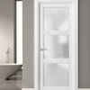 Solid French Door Frosted Glass 3 Lites 32x80 | Lucia 2552 Matte White