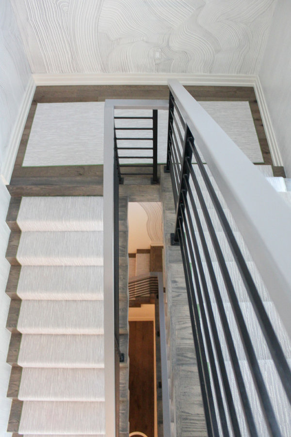 Dynamic and Open Wood and Metal Zig-Zag Staircase, Alexandria VA 22302