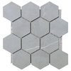 Luxury Amani Gray 9"x11" 12 Dot Hexagon Mosaic