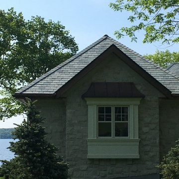 Semi-Weathering Green and Unfading Green blended slate roof