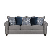 Contemporary Upholstered Sofa, Slate Finish
