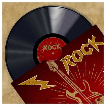 "Vinyl Club, Rock" Digital Paper Print by Steven Hill, 38"x38"