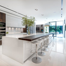 villa wood added with white cabinets