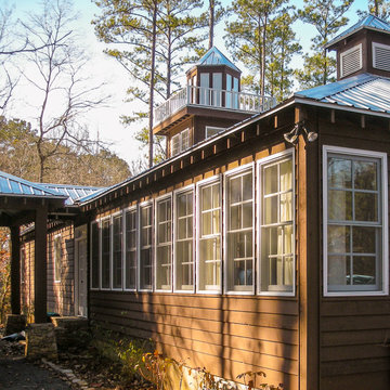 Signal Point Lakehouse Sleeping Porch Exterior with Porte Cochere