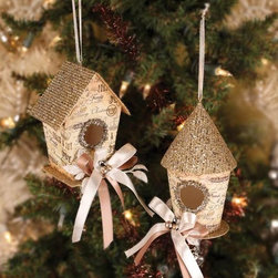 Birdhouse Ornaments (Pair) - Christmas Ornaments