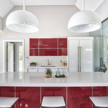 Exceptional Pool House Shows-Off Modern Kitchen and Bath