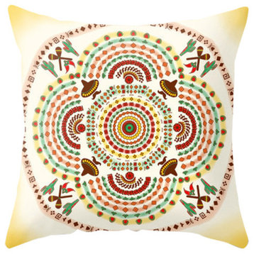 Cowboy And Mustache Mandala Pillow Cover