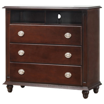 Summit Cappuccino 3 Drawer Chest of Drawers, 44"x18"x41"