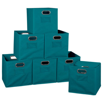 Niche Cubo Set of 12 Foldable Fabric Storage Bins- Teal