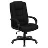 Scranton & Co Contemporary Fabric High Back Executive Office Chair in Black