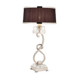 Table Light - Polished nickel plate & lead crystal beads