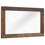 Lexmod - Arwen Rustic Wood Frame Mirror, Walnut - Complement your bedroom decor with the inspired, organic design of Arwen. This wood mirror features an easy wipe clean distressed wood grain veneer with an intricately striped pattern. Perfect for farmhouse, rustic, industrial, mid-century, tropical and contemporary modern homes, Arwen is a quality mirror for the bedroom, hallway or entryway.
