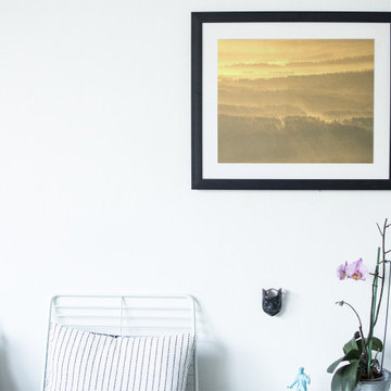 Golden Mist Valley - Hills & Mountain Range Rural Sunrise - Sunset Wall Art