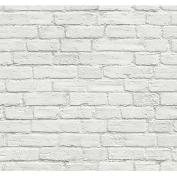 NextWall Vintage Whitewashed Brick AX10800 Peel and Stick Wallpaper