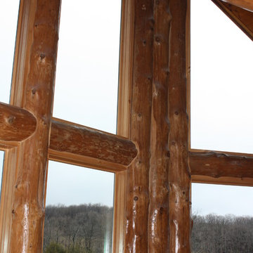 Great Room with Heavy Timber Window Trim