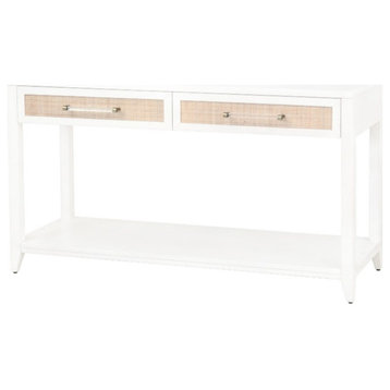 Star International Furniture Traditions 2-Drawer Rattan Console Table in White